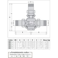 CALEFFI 280265 VALVOLA ANTICONDENSA DA 1'' TARATURA 45°
