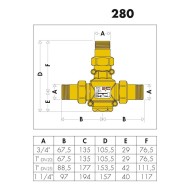 CALEFFI 280265 VALVOLA ANTICONDENSA DA 1'' TARATURA 45°