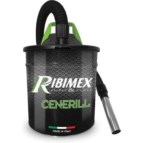 Ribimex Aspiracenere Elettrico Cenerix con Funzione Soffiante e Filtro HEPA Lavabile Bidone da 18 L Potenza 1200 W