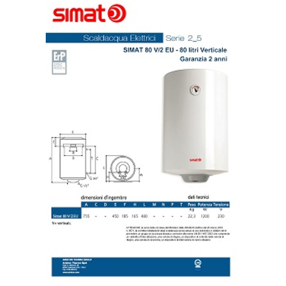 SIMAT 80 V/2 EU SCALDABAGNO...