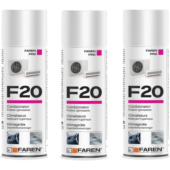 KIT 3 PZ FAREN F20 Pulitore igienizzante spray climatizzatore 400 ML