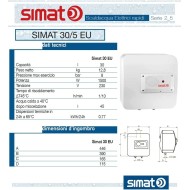 SIMAT 50 V/2 EU SCALDABAGNO ELETTRICO 50 LT SOPRALAVELLO 3200924