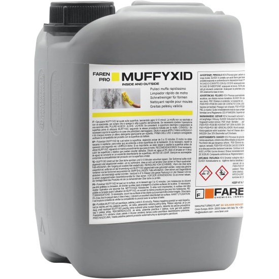 MUFFYXID 5 LT ANTIMUFFA RIMUOVI MUFFA IGIENIZZANTE AZIONE RAPIDA 4 taniche
